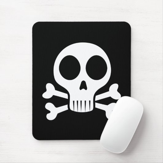 Tapis De Souris Crâne éffrayant sur un arrière - plan noir (Avec souris)