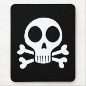 Tapis De Souris Crâne éffrayant sur un arrière - plan noir (Devant)