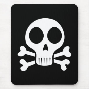 Tapis De Souris Crâne éffrayant sur un arrière - plan noir