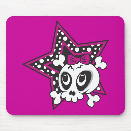 Tapis De Souris Crâne Emo Féminin (Devant)