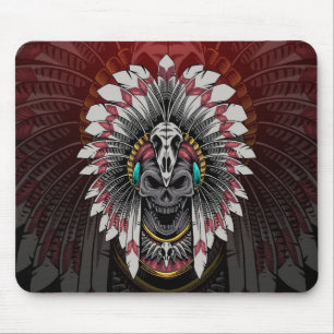 Tapis De Souris Crâne en chef indien