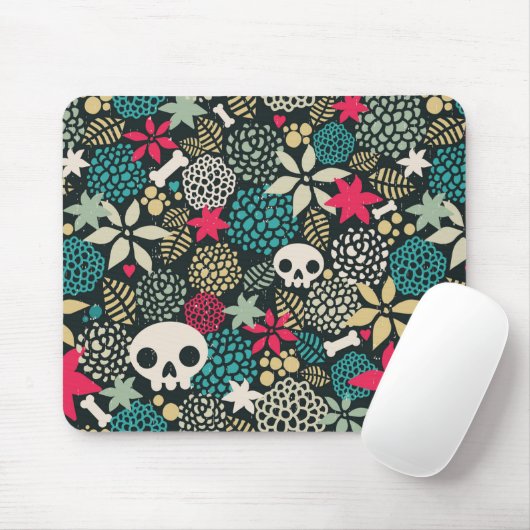 Tapis De Souris Crâne en fleurs (Avec souris)