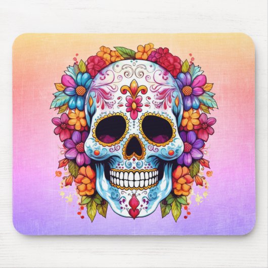 Tapis De Souris Crâne en floraison (Devant)