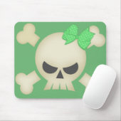 Tapis De Souris Crâne et arc punks mignons Mousepad (vert) (Avec souris)