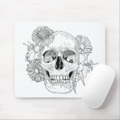 Tapis De Souris Crâne et fleurs inspirés (Avec souris)