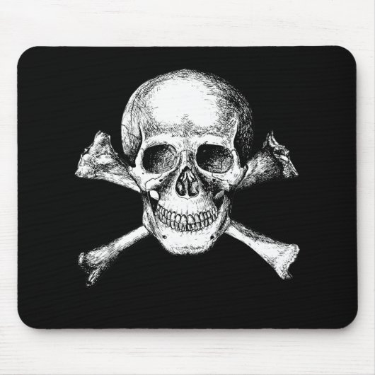 Tapis De Souris Crâne et os croisés (Devant)