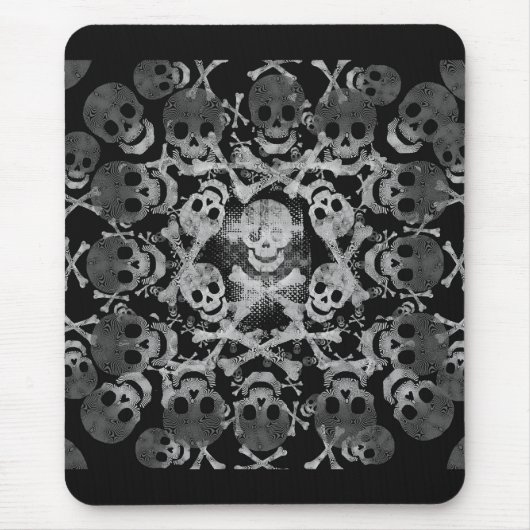 Tapis De Souris crâne et os croisés (Devant)