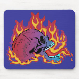 Tapis De Souris Crâne flamboyant coloré