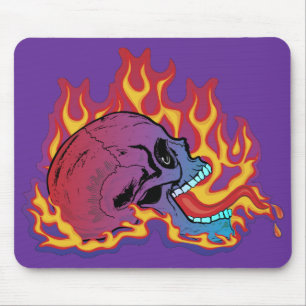 Tapis De Souris Crâne flamboyant coloré