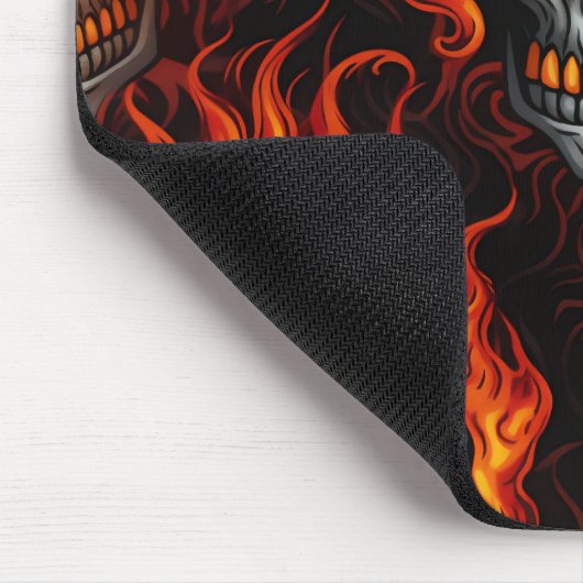 Tapis De Souris Crâne flamme conception gothique tatouage roche et (Coin)