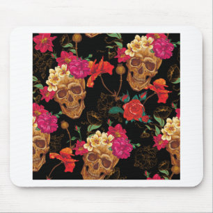 Tapis De Souris crâne floral