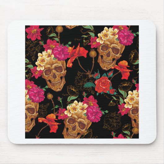 Tapis De Souris crâne floral (Devant)
