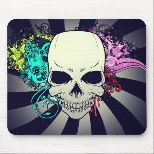 Tapis De Souris Crâne floral chic