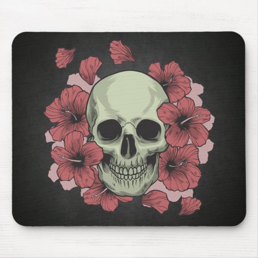 Tapis De Souris Crâne floral Dia de los Muertos | Mousepad (Devant)
