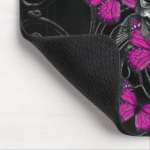 Tapis De Souris Crâne gothique et papillons pourpres (Coin)