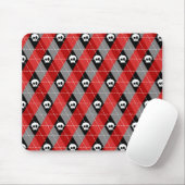 Tapis De Souris Crâne mignon motif argyle (Avec souris)