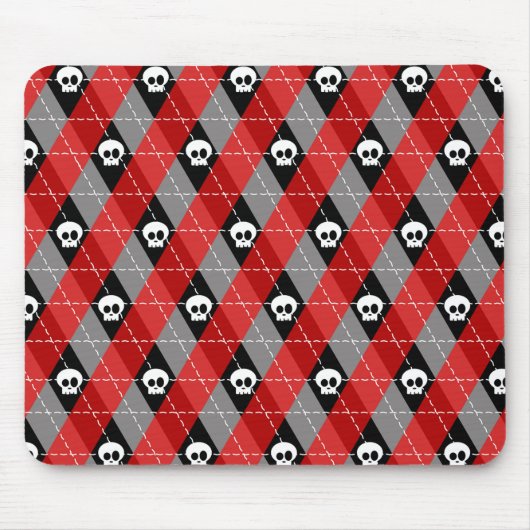 Tapis De Souris Crâne mignon motif argyle (Devant)