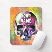 Tapis De Souris Crâne peint. Personnalisé (Avec souris)