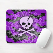 Tapis De Souris Crâne pourpre MousePad gothique (Avec souris)