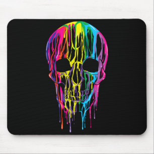 Tapis De Souris Crâne qui fond coloré Halloween garçons arc-en-cie