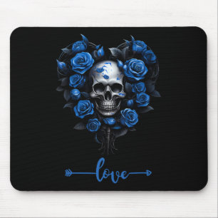 Tapis De Souris Crâne Rose Bleu Pour Le Rocher D'Amour De Valentin