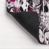 Tapis De Souris Crâne rose de fonte dans le gris et le rose (Coin)