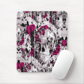 Tapis De Souris Crâne rose de fonte dans le gris et le rose (Avec souris)