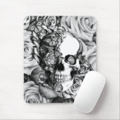 Tapis De Souris Crâne rose de papillon avec des coccinelles (Avec souris)