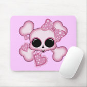 Tapis De Souris Crâne rose mignon (Avec souris)