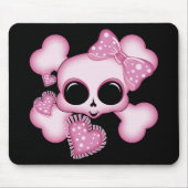 Tapis De Souris Crâne rose mignon (Devant)