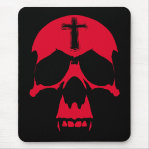 Tapis De Souris Crâne rouge démon conception graphique gothique