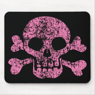 Tapis De Souris Crâne usé et os croisés