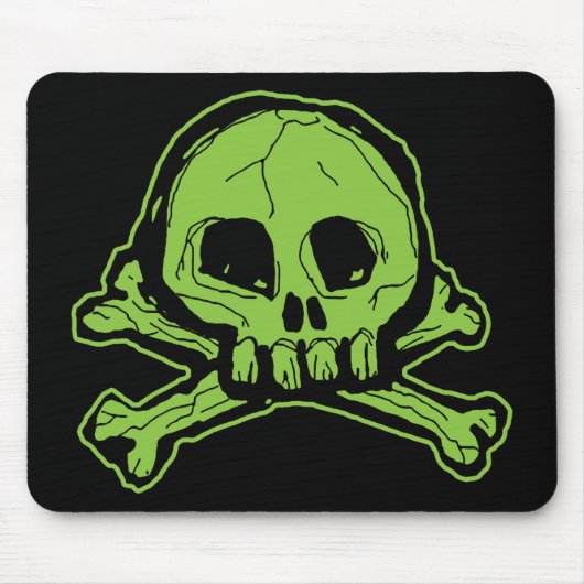 Tapis De Souris Crâne vert de Scribbly (Devant)