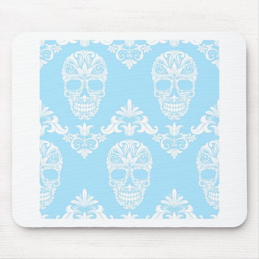 Tapis De Souris crâne victorien bleu (Devant)