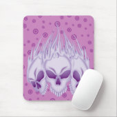Tapis De Souris Crâne violet flamboyant (Avec souris)