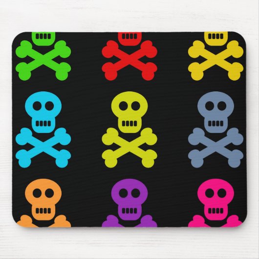 Tapis De Souris Crânes colorés (Devant)