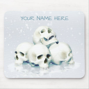 Tapis De Souris Crânes dans la neige. Personnalisé