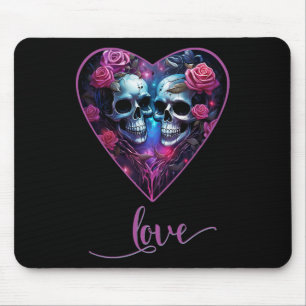 Tapis De Souris Crânes gothiques Amour pour la Saint-Valentin Amou