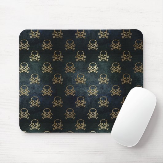 Tapis De Souris Crânes noir et or (Avec souris)