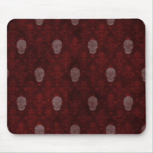 Tapis De Souris Crânes victoriens tombés Rouge