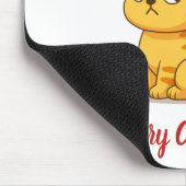 Tapis De Souris Cranky Orange Tabby Cat Red Hat Christmas Tree (Coin)