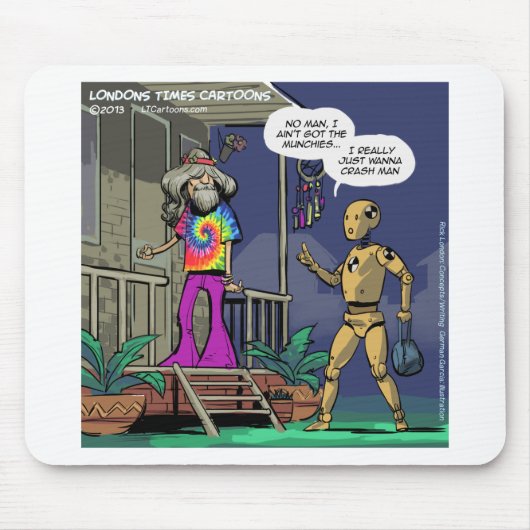 Tapis De Souris Crash Test Hippie Funny (Devant)