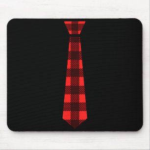 Tapis De Souris Cravate à carreaux rouge de Buffalo Noël drôle Sai
