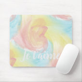 Tapis De Souris Cravate-Dye Retro Pastel Peinture d'Aquarelle dans (Avec souris)
