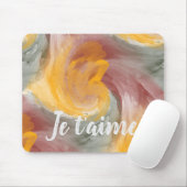 Tapis De Souris Cravate-teinture orange vert peint Aquarelle dans (Avec souris)