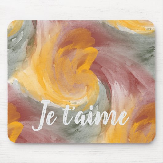 Tapis De Souris Cravate-teinture orange vert peint Aquarelle dans (Devant)