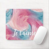 Tapis De Souris Cravate-teinture rose et bleu Peinture d'aquarelle (Avec souris)