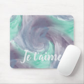 Tapis De Souris Cravate-teinture violet vert peint Aquarelle dans (Avec souris)
