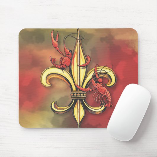 Tapis De Souris Crawfish Fleur De Lis (Avec souris)