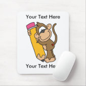 Tapis De Souris Crayon fait sur commande Mousepad de singe - (Avec souris)